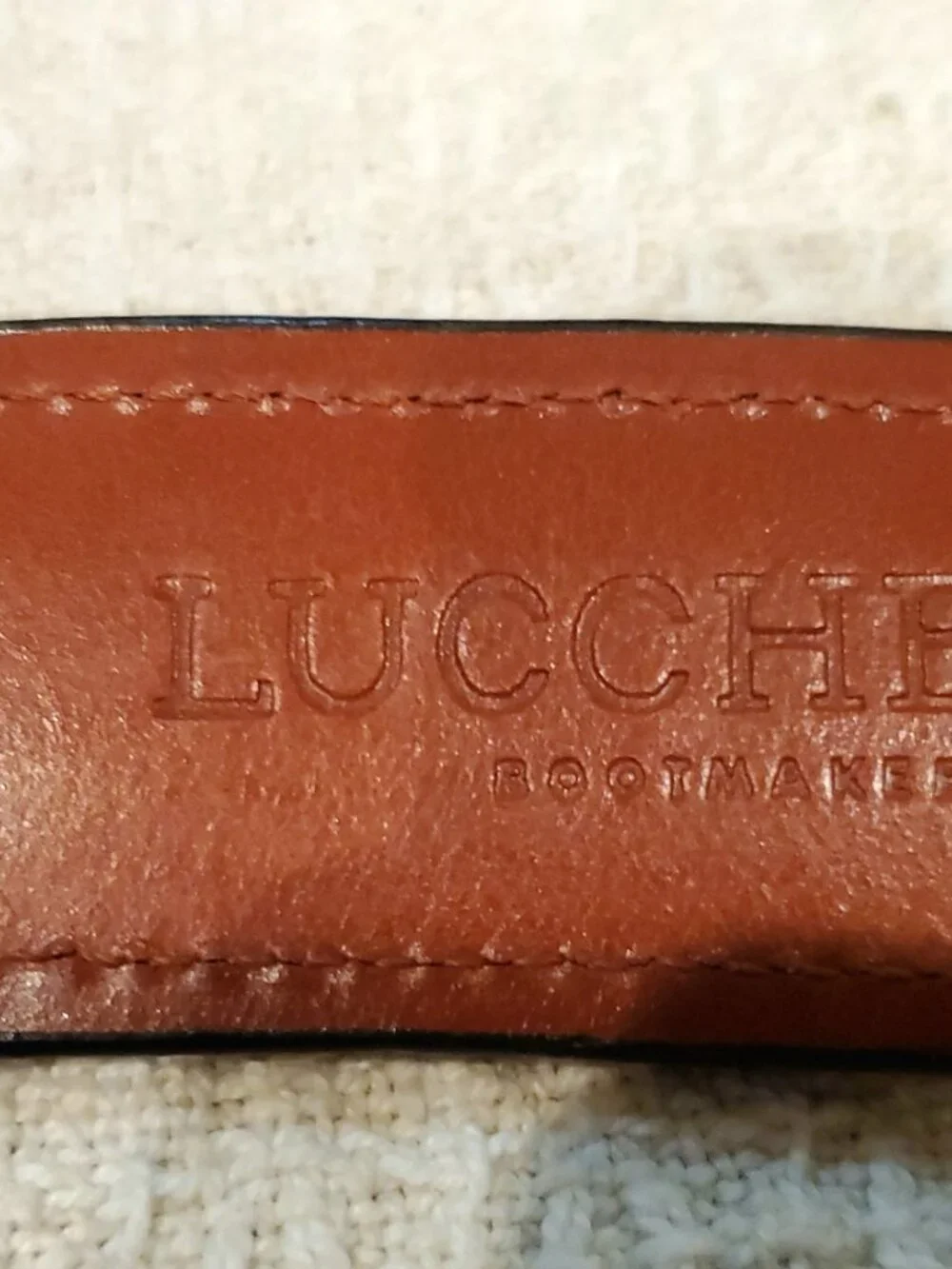 NEW Men's LUCCHESE Genuine Dark Brown Leather Custom Belt Silver Buckle Size 48